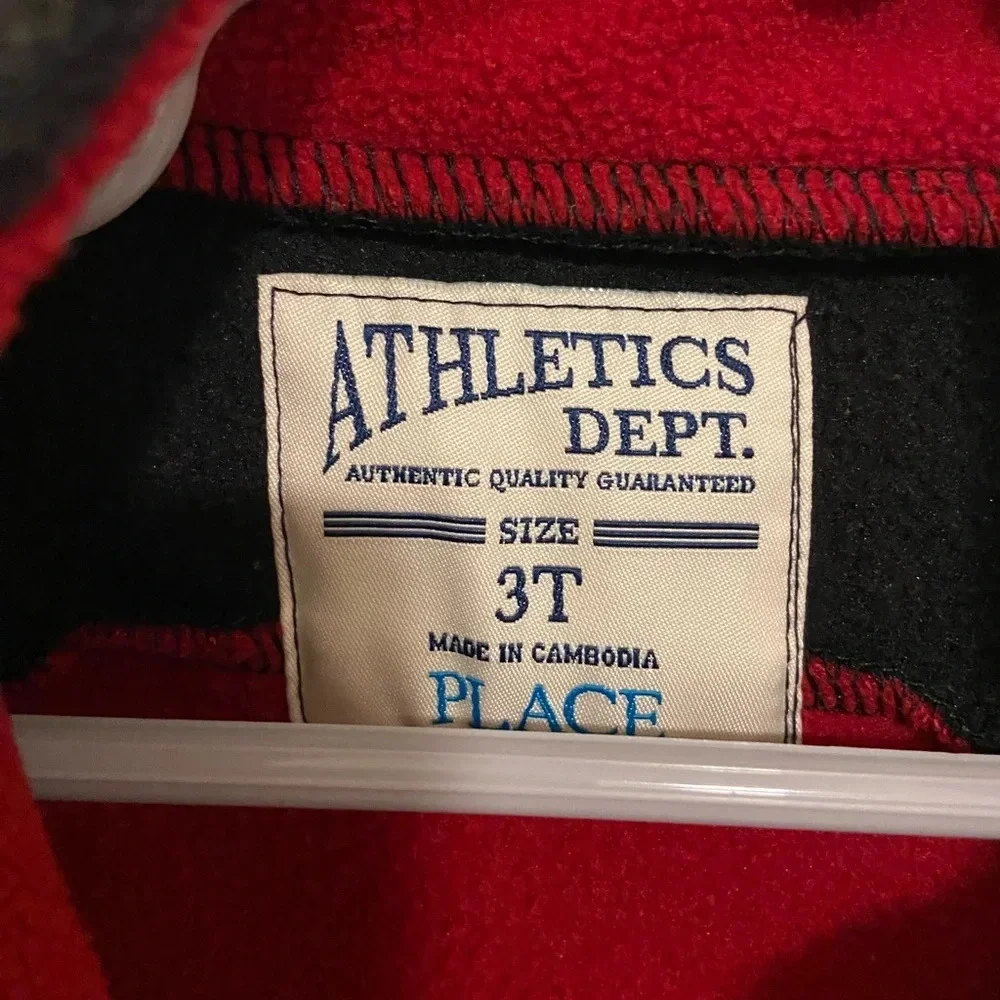 EUC | Children’s Place toddler boy’s striped fleece quarter zip jacket —‎ 3T